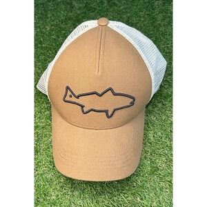 Costa Mesh Trucker‎ Hat Brown Tan Fish Logo Snapback Cap Outdoor Fishing